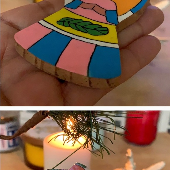 Vintage angel Christmas tree ornament holiday decoration used - Picture 2 of 8